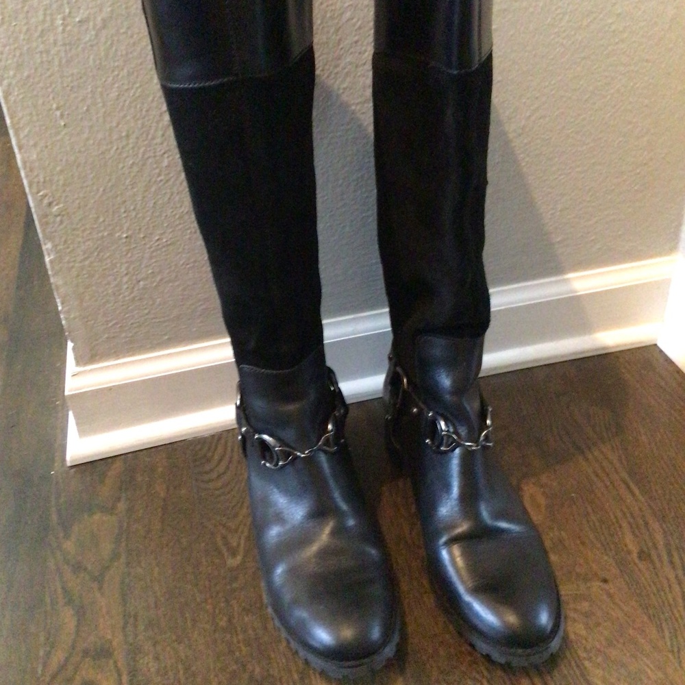 Vintage Black Leather/Suede Riding Boots